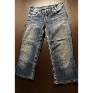 SILVER JEANS SUKI Low Rise Stretch Jean Capris Thick Stitch Sz 25 (25X20) #519C